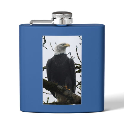 Eagle Photo Flask – 6oz Stainless Steel Hip Flask, Patriotic Wildlife Gift