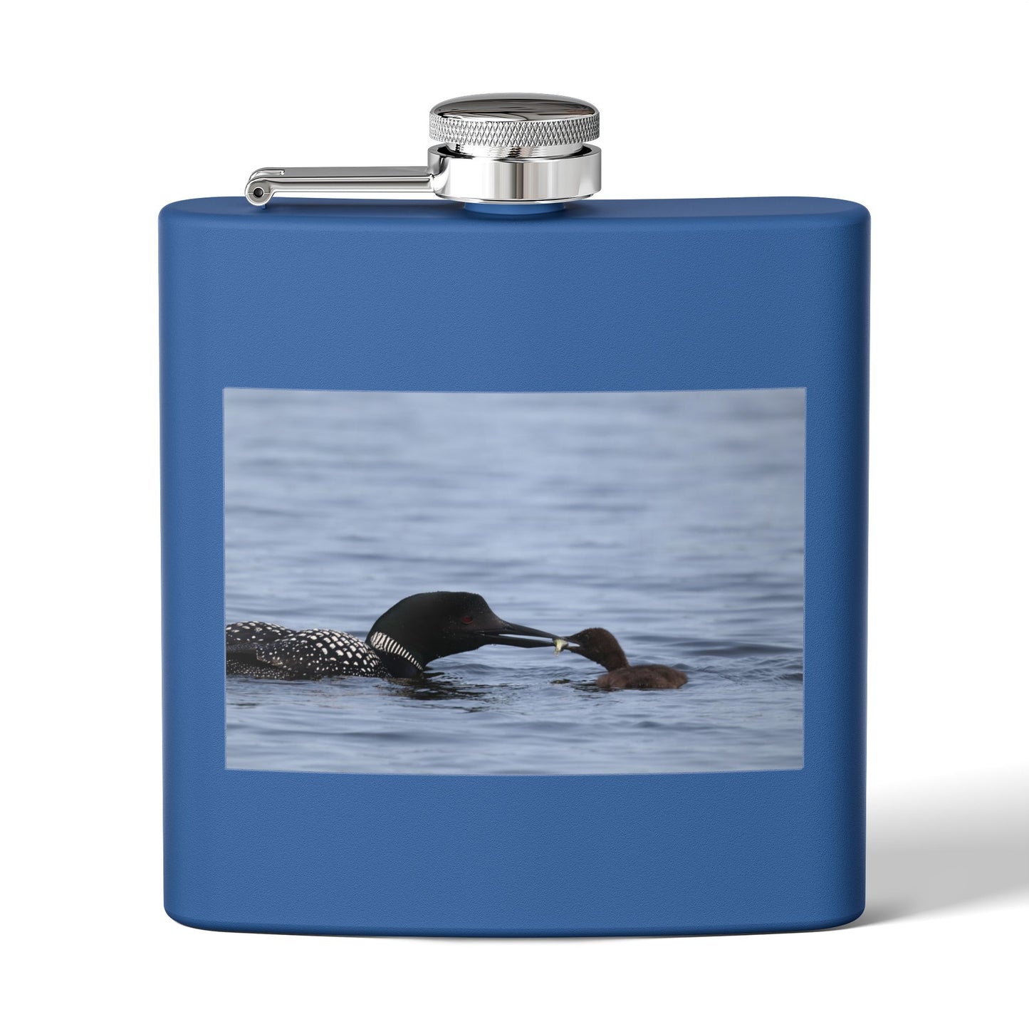 Loon Family 6oz Stainless Steel Flask – Wildlife Nature Gift