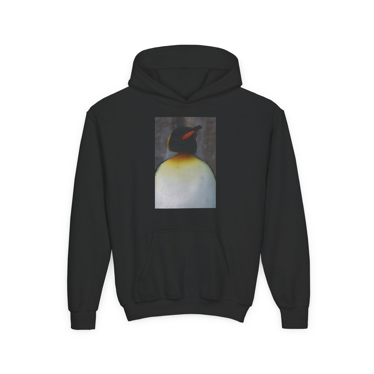 Penguin Art Youth Hoodie — Minimalist Royal Penguin Illustration Sweatshirt