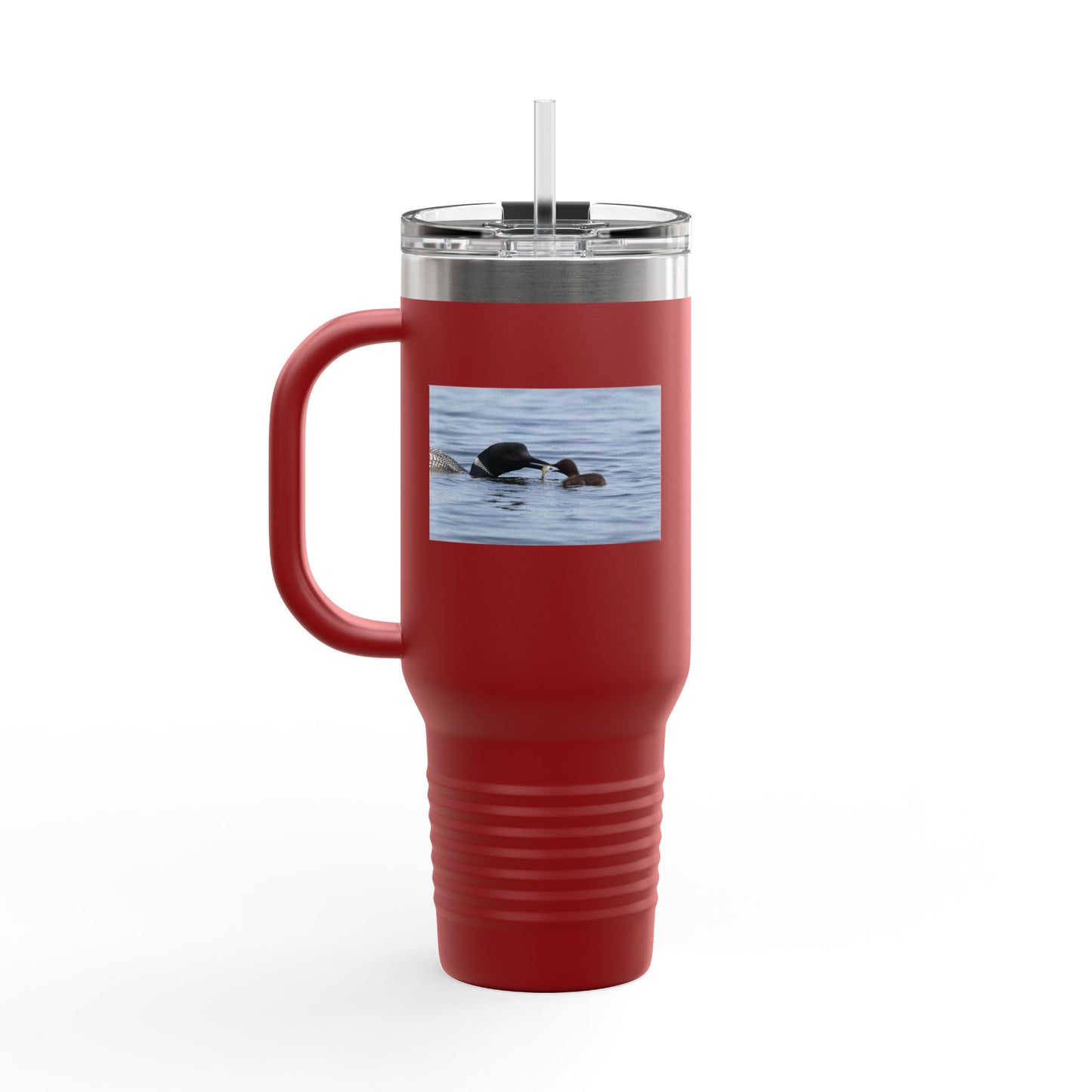 40oz Insulated Travel Mug — Wildlife Sea Otter Photo Design, Outdoor Adventure Tumbler