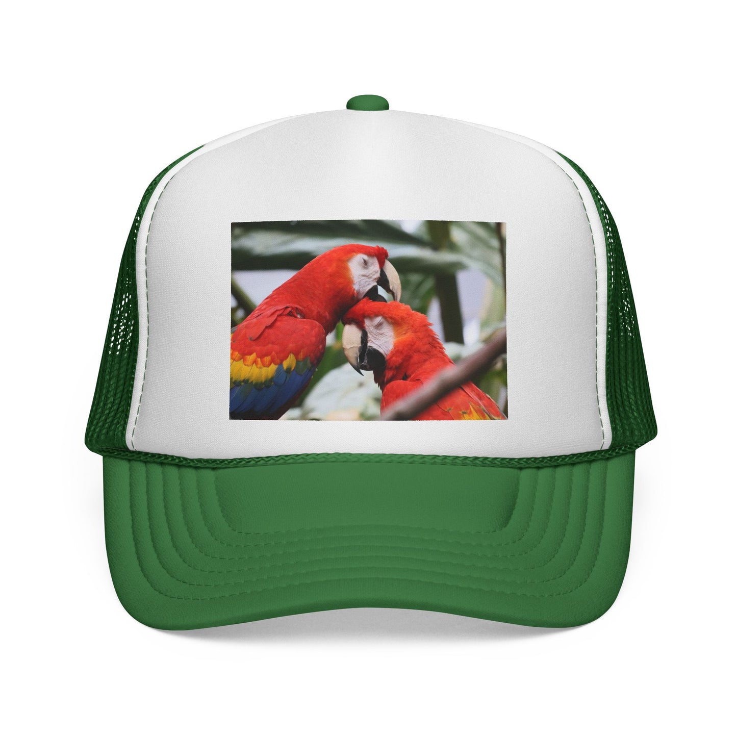 Parrot Love Trucker Cap — Tropical Scarlet Macaw Mesh Hat