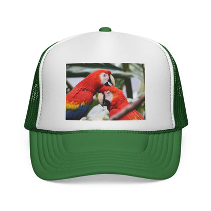 Parrot Love Trucker Cap — Tropical Scarlet Macaw Mesh Hat