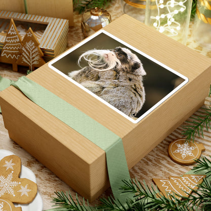 Emperor Tamarin Sticker — Cute Mustache Monkey Kiss-Cut Vinyl Sticker for Laptops & Water Bottles