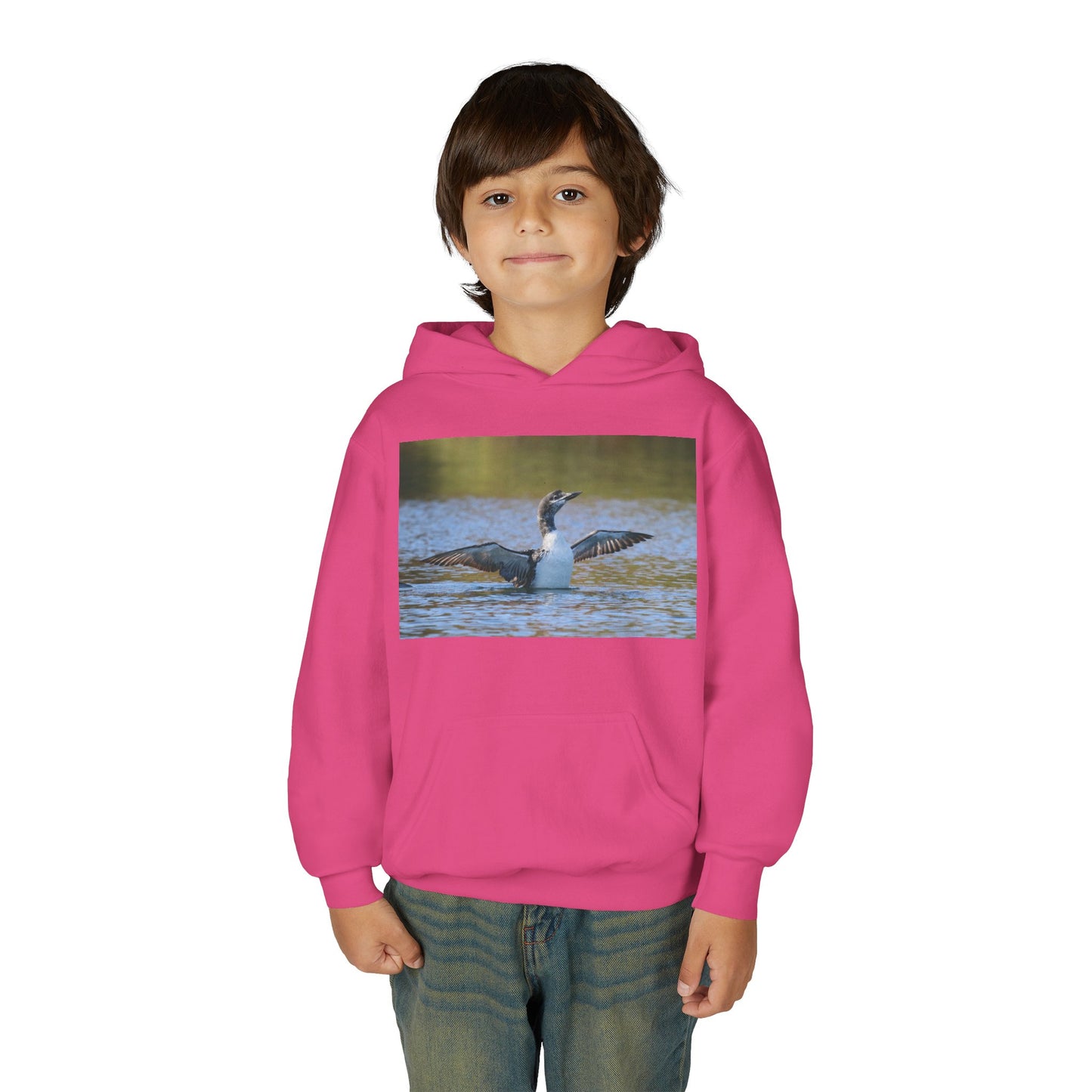 Youth Hoodie with Loon Photo – Nature Birdwatching Pullover