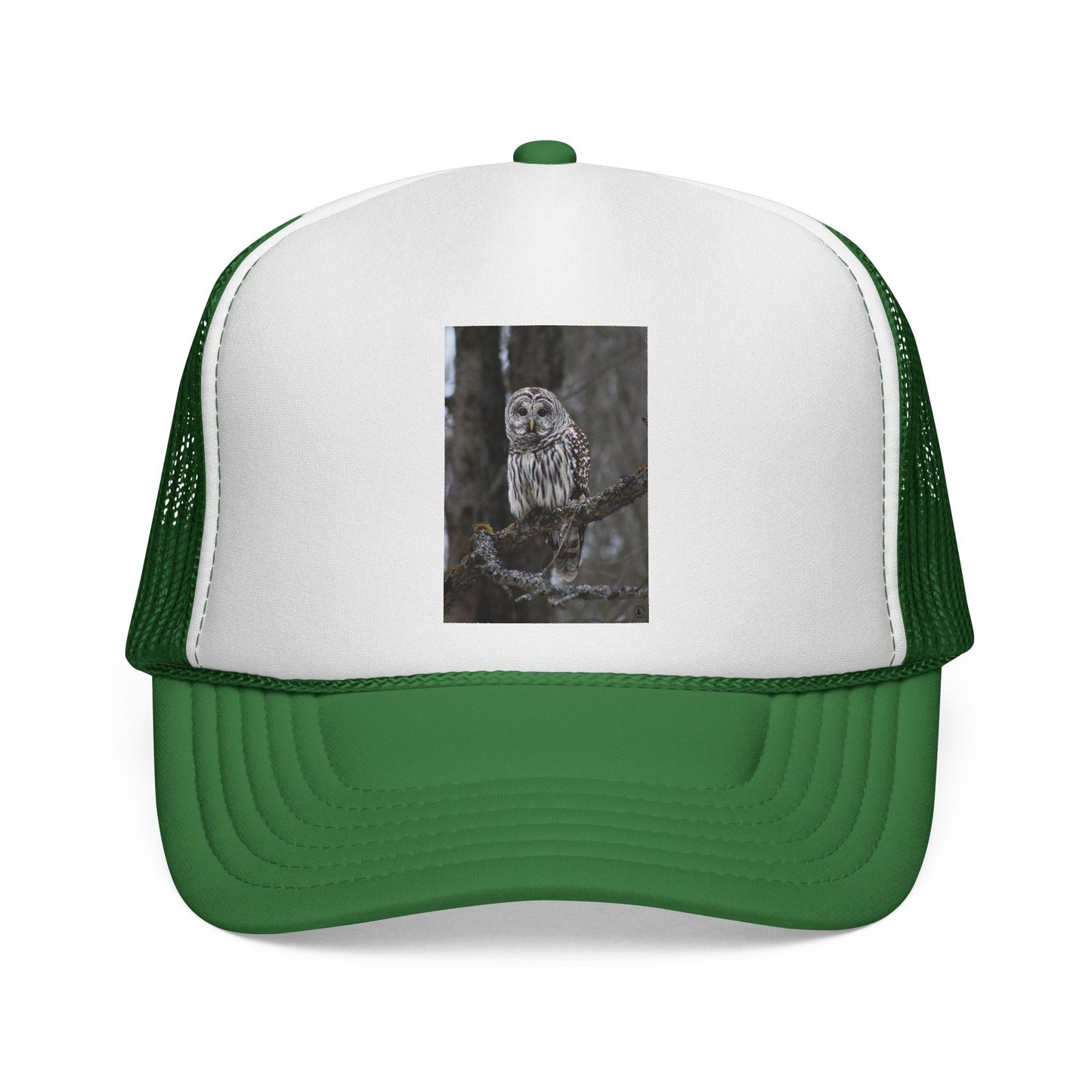 Owl Photo Trucker Cap — Rustic Forest Wildlife Hat