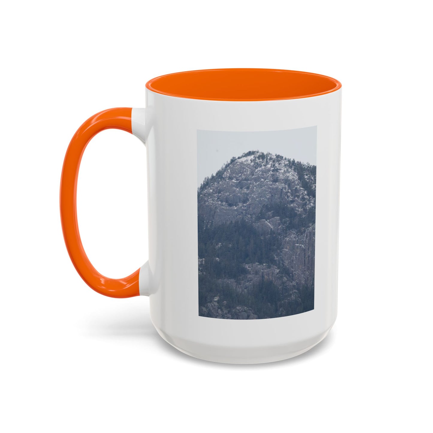 Mountain Peak Accent Coffee Mug – Snowy Forest Photo 11oz/15oz