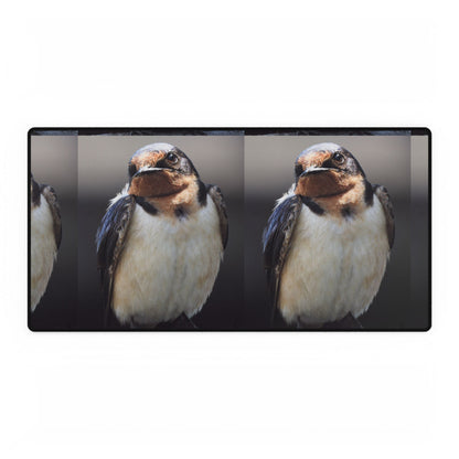 Barn Swallow Desk Mat — Large Bird Photography Mouse Pad for Home Office