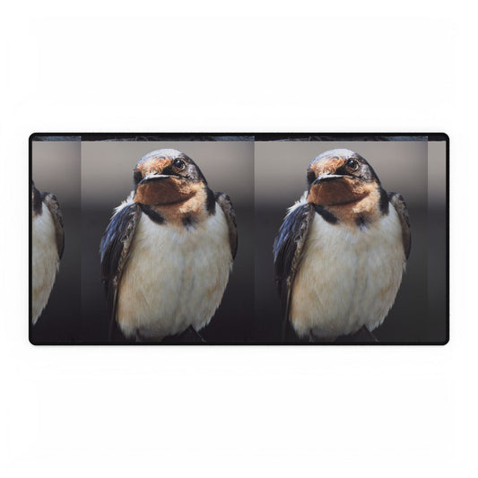 Barn Swallow Desk Mat — Large Bird Photography Mouse Pad for Home Office