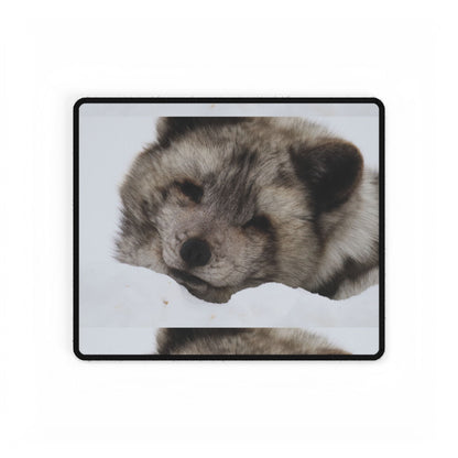 Arctic Fox Desk Mat — Large Animal Print Mouse Pad for Workstation