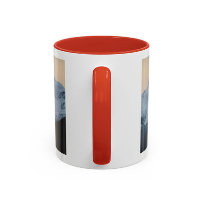Mountain Sunrise Accent Coffee Mug — Scenic Snow Peak Photo (11/15oz)