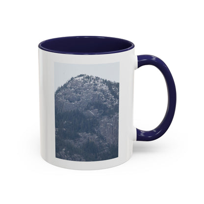 Mountain Peak Accent Coffee Mug – Snowy Forest Photo 11oz/15oz