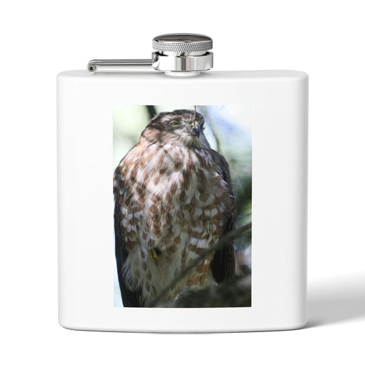 Flask — Brown Hawk Photo Stainless Steel 6oz Hip Flask