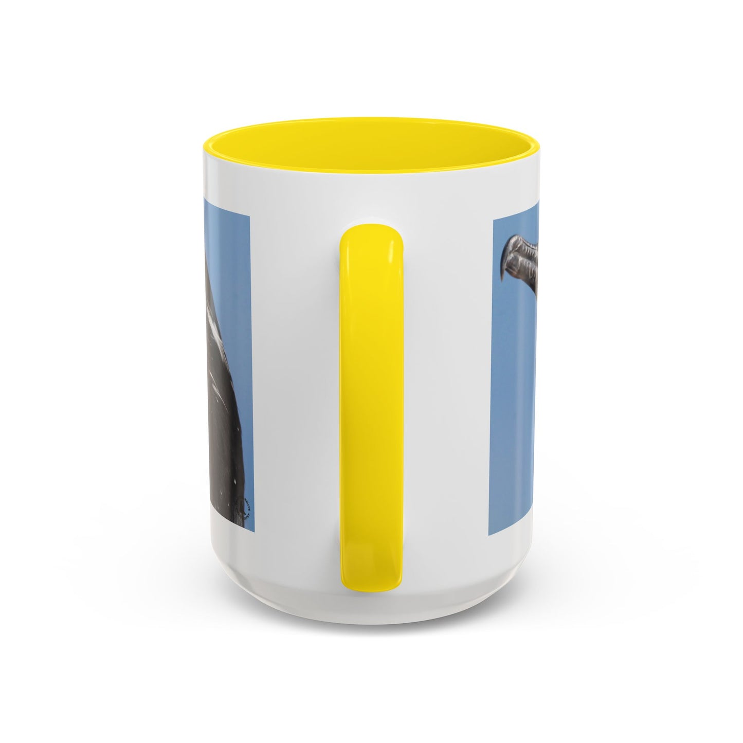 Cormorant Accent Coffee Mug — Blue Bird Portrait Ceramic Tea Cup (11/15oz)