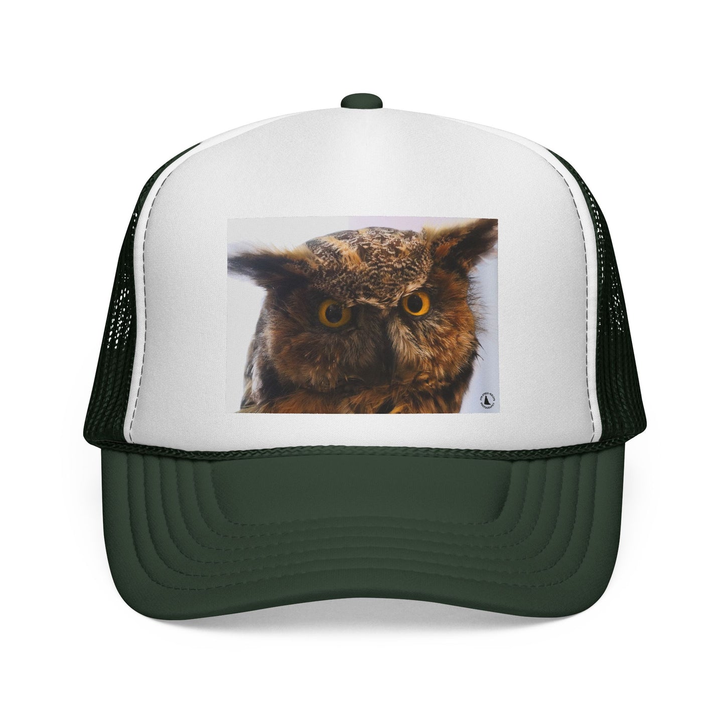 Owl Portrait Trucker Cap — Rustic Wildlife Snapback Hat