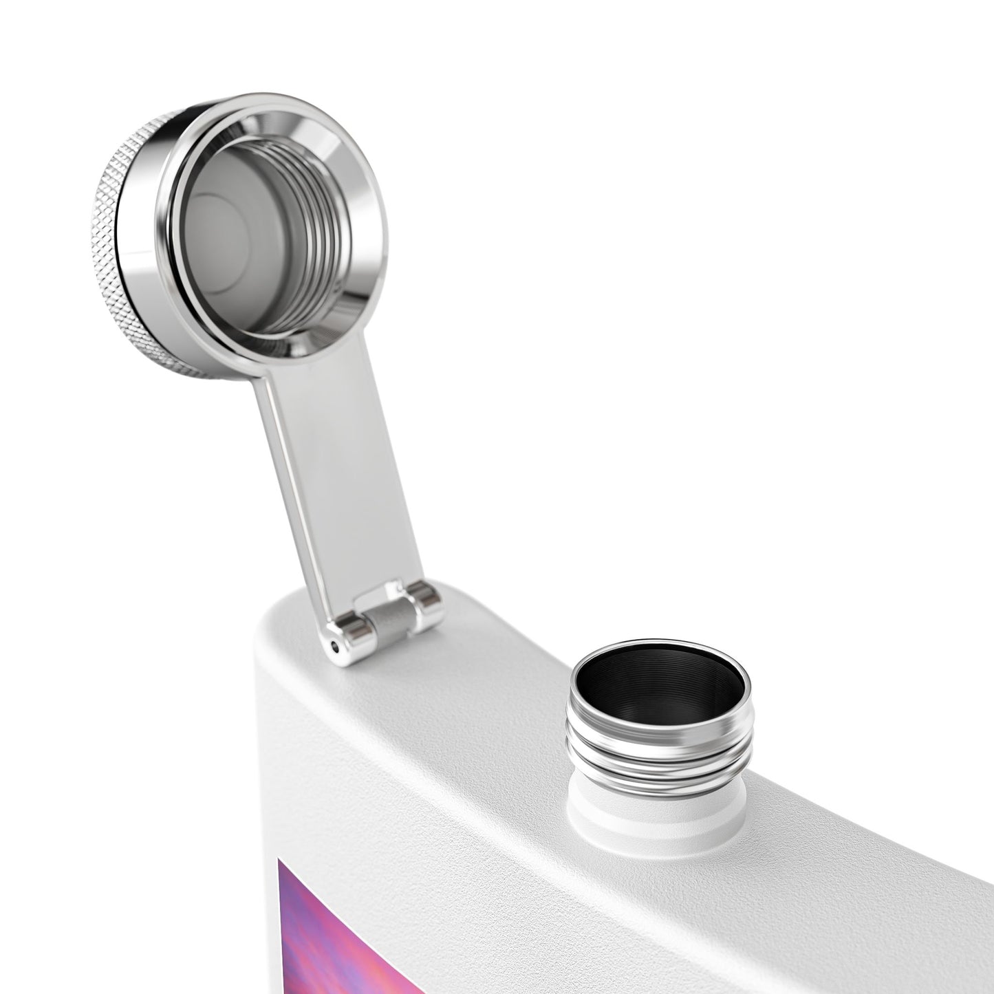 6oz Stainless Steel Flask — Winter Sunset Landscape Photo Flask