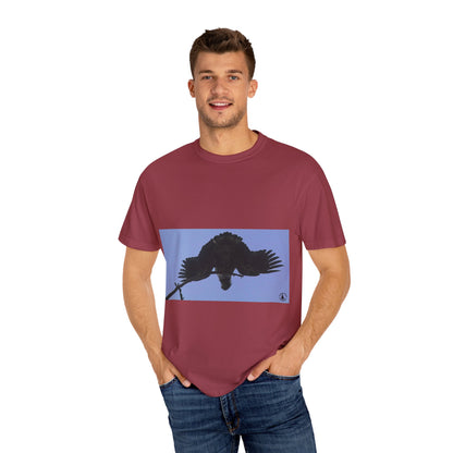 Aerial Raven: Black Wing Silhouette, Overhead Flight Perspectivephotography shirts