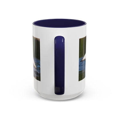 Loons Taking Off Accent Coffee Mug — Wildlife Nature Bird Lover Gift