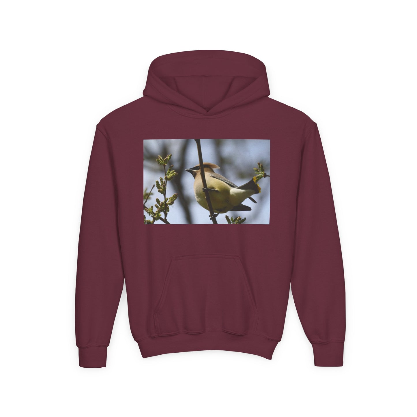 Cedar Waxwing Bird Hoodie | Youth Hooded Sweatshirt