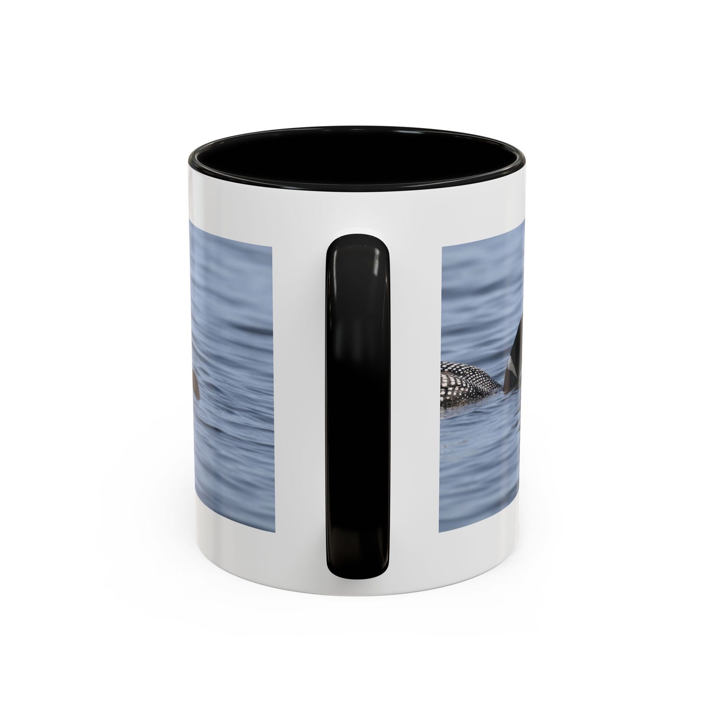 Loon Family Accent Coffee Mug — Scenic Lake Bird Photography (11/15oz)