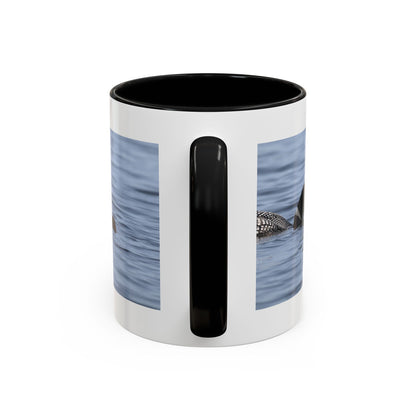 Loon Family Accent Coffee Mug — Scenic Lake Bird Photography (11/15oz)