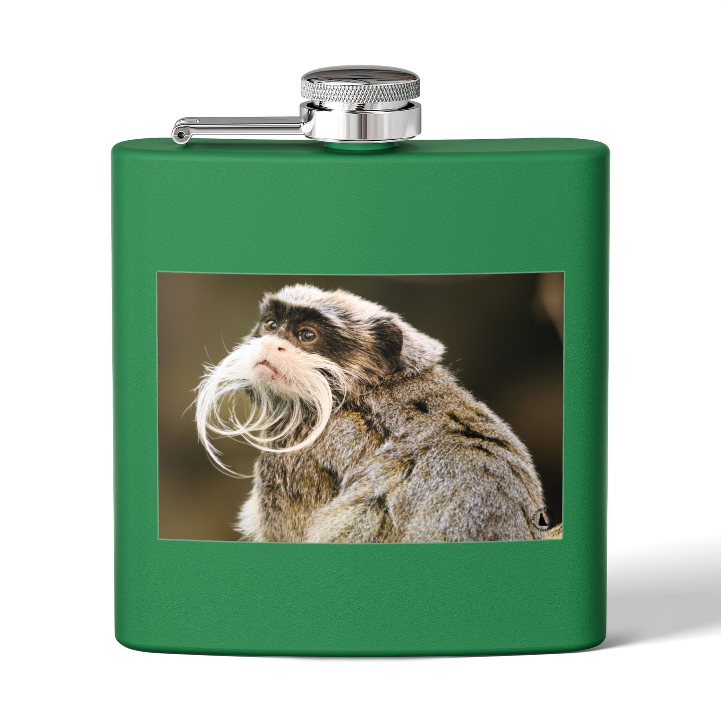 Emperor Tamarin Photo Flask — 6oz Stainless Steel Pocket Hip Flask