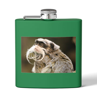 Emperor Tamarin Photo Flask — 6oz Stainless Steel Pocket Hip Flask