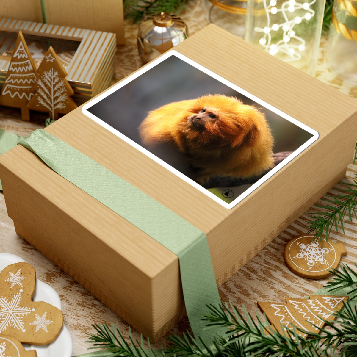 Golden Lion Tamarin Sticker — Cute Tropical Monkey Laptop Decal