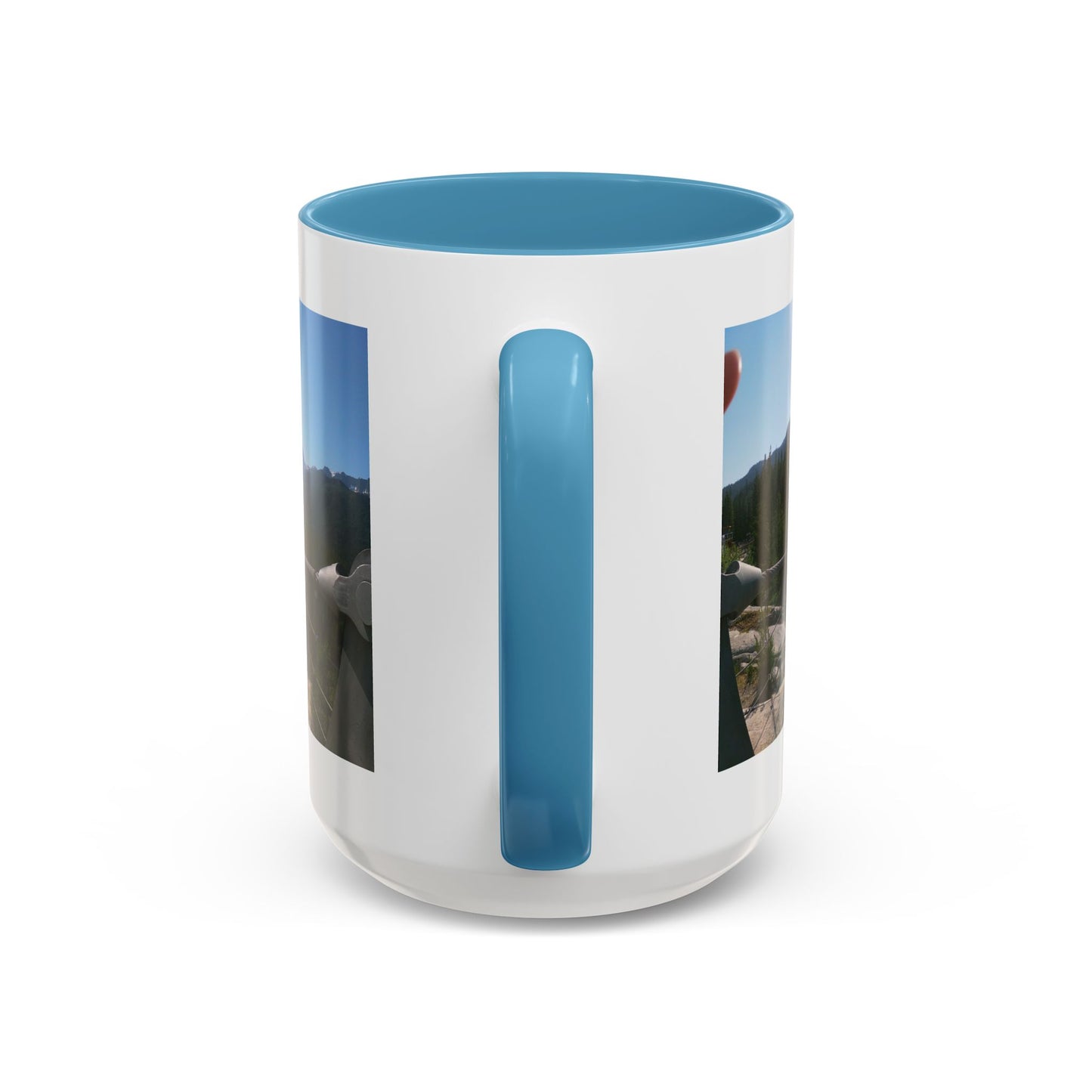 Bridge Trail Scenic Coffee Mug — Mountain Suspension Bridge Photo Accent Mug