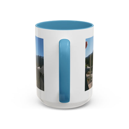 Bridge Trail Scenic Coffee Mug — Mountain Suspension Bridge Photo Accent Mug