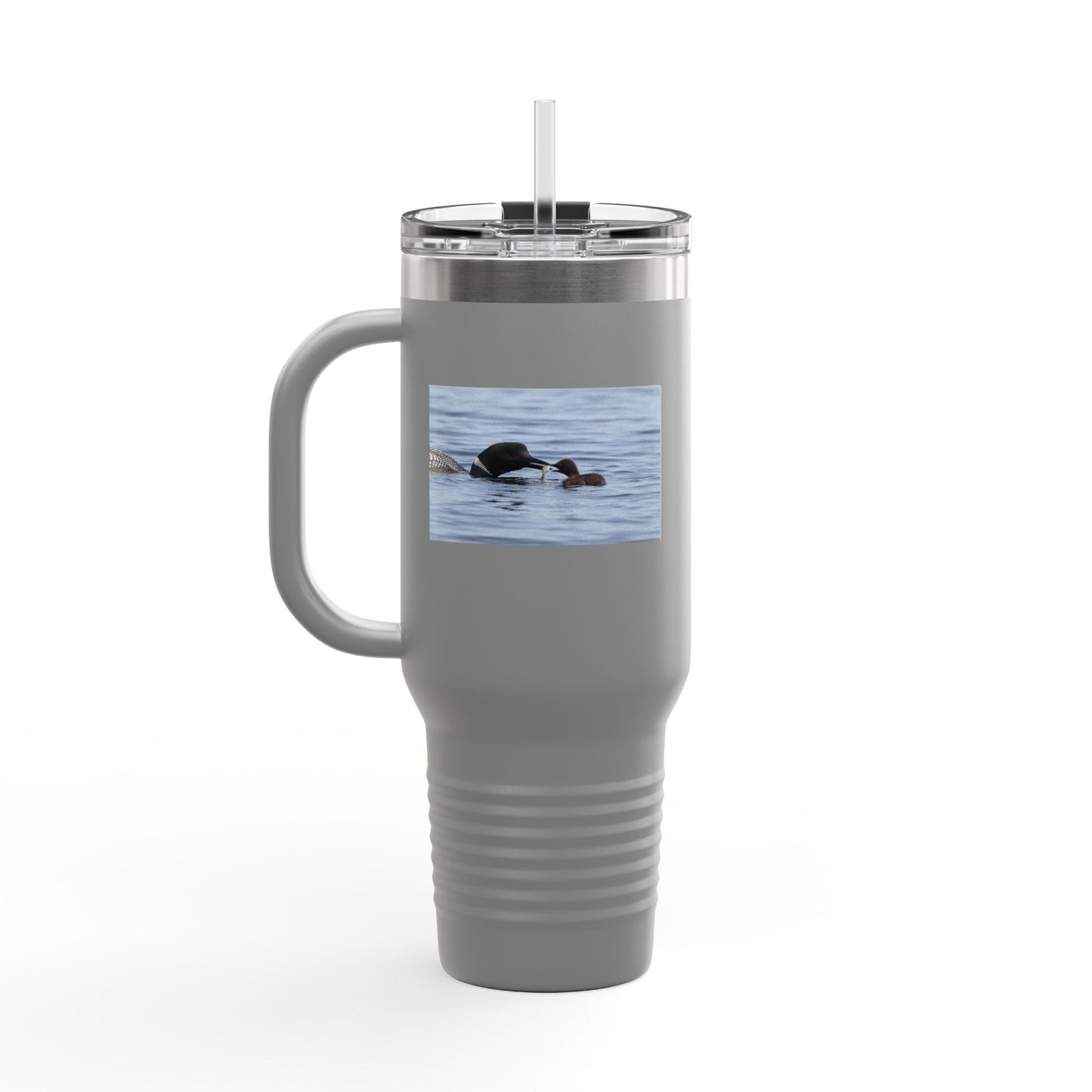 40oz Insulated Travel Mug — Wildlife Sea Otter Photo Design, Outdoor Adventure Tumbler