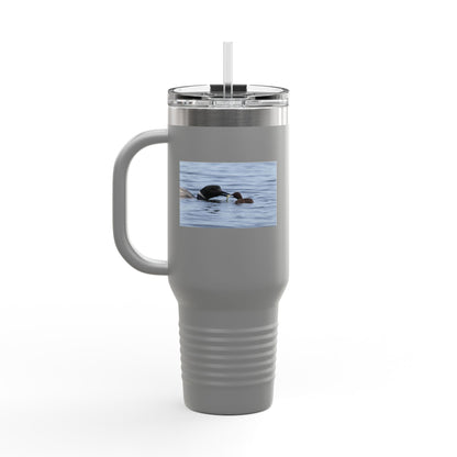 40oz Insulated Travel Mug — Wildlife Sea Otter Photo Design, Outdoor Adventure Tumbler