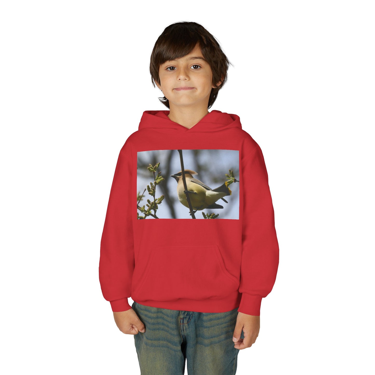 Cedar Waxwing Bird Hoodie | Youth Hooded Sweatshirt