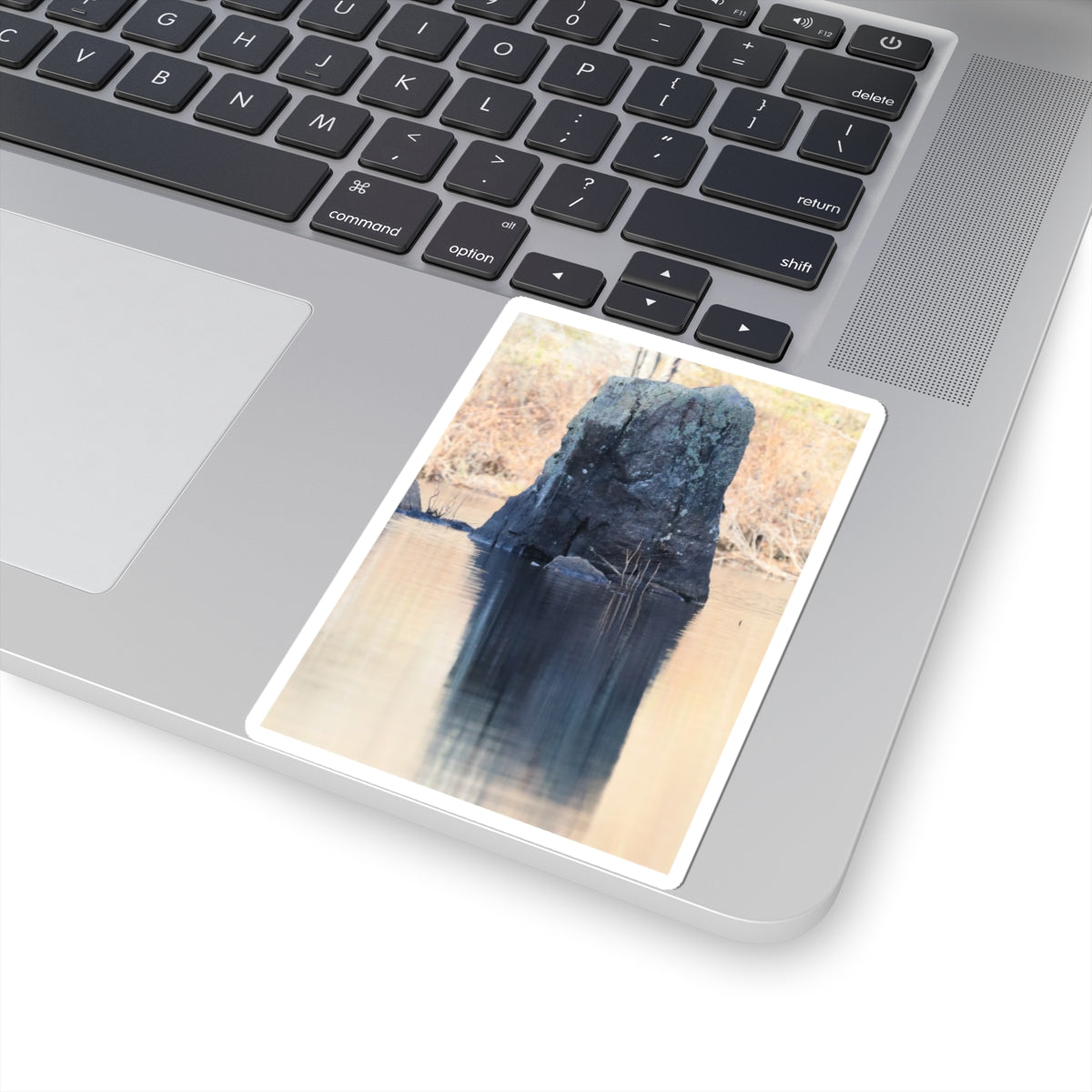Reflective Rock Kiss-Cut Sticker — Tranquil Lake Photo Sticker