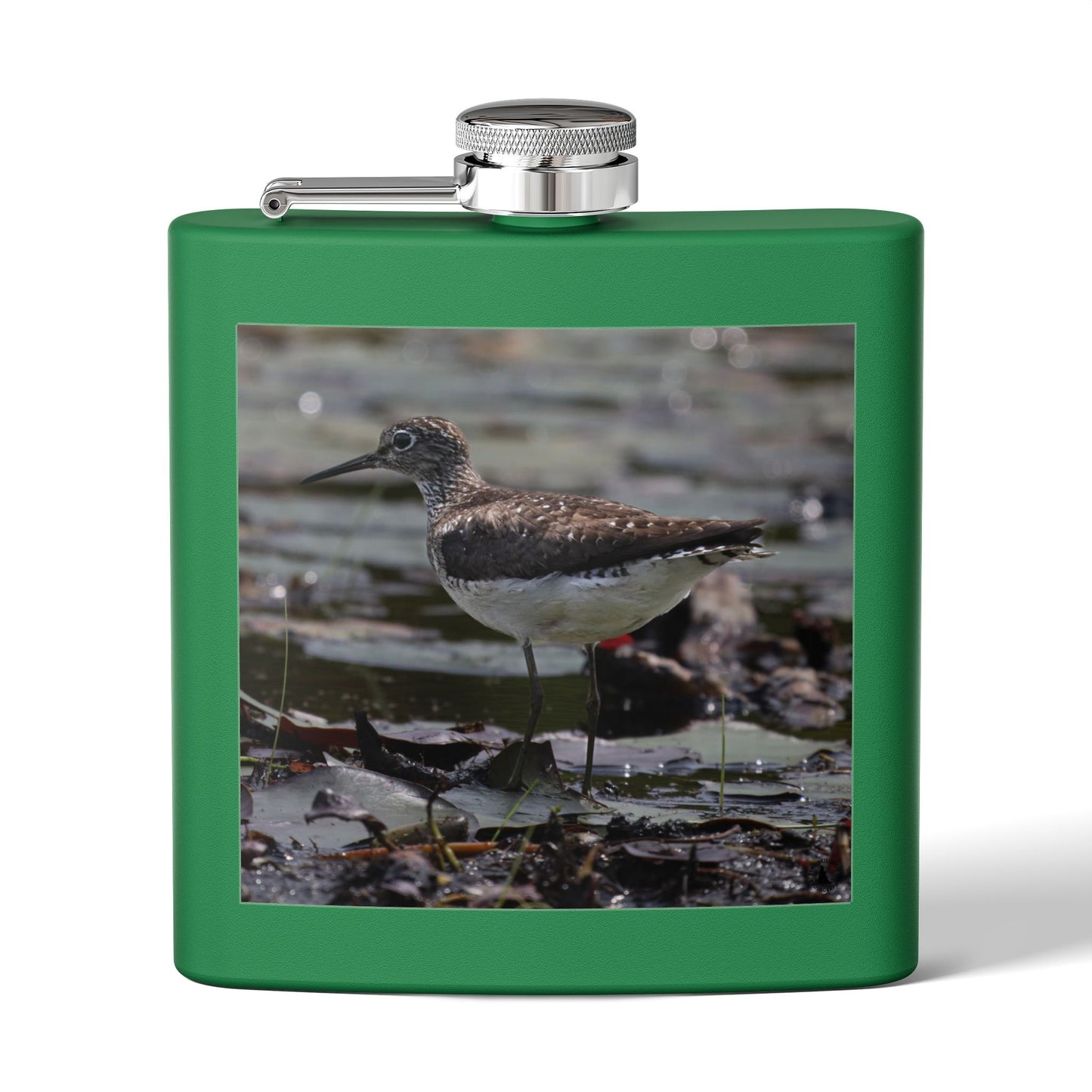 6oz Stainless Steel Flask – Sandpiper Wildlife Photo Hip Flask for Birdwatchers