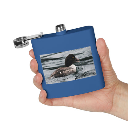 Goldeneye Duck Photo Stainless Steel Flask — 6oz Travel Hip Flask