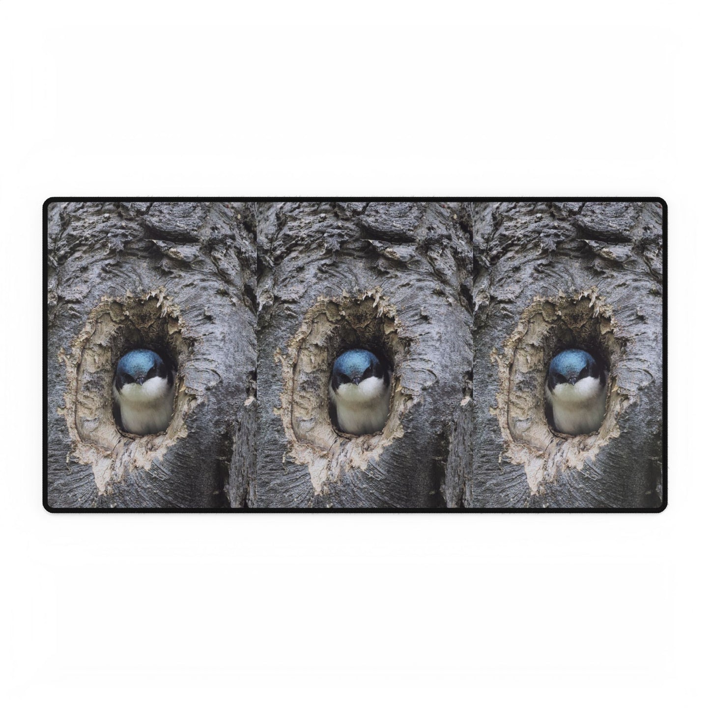 Bird Nest Trio Desk Mat — Cute Chick in Tree Hole XXL Mousepad