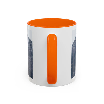 Mountain Peak Accent Coffee Mug – Snowy Forest Photo 11oz/15oz