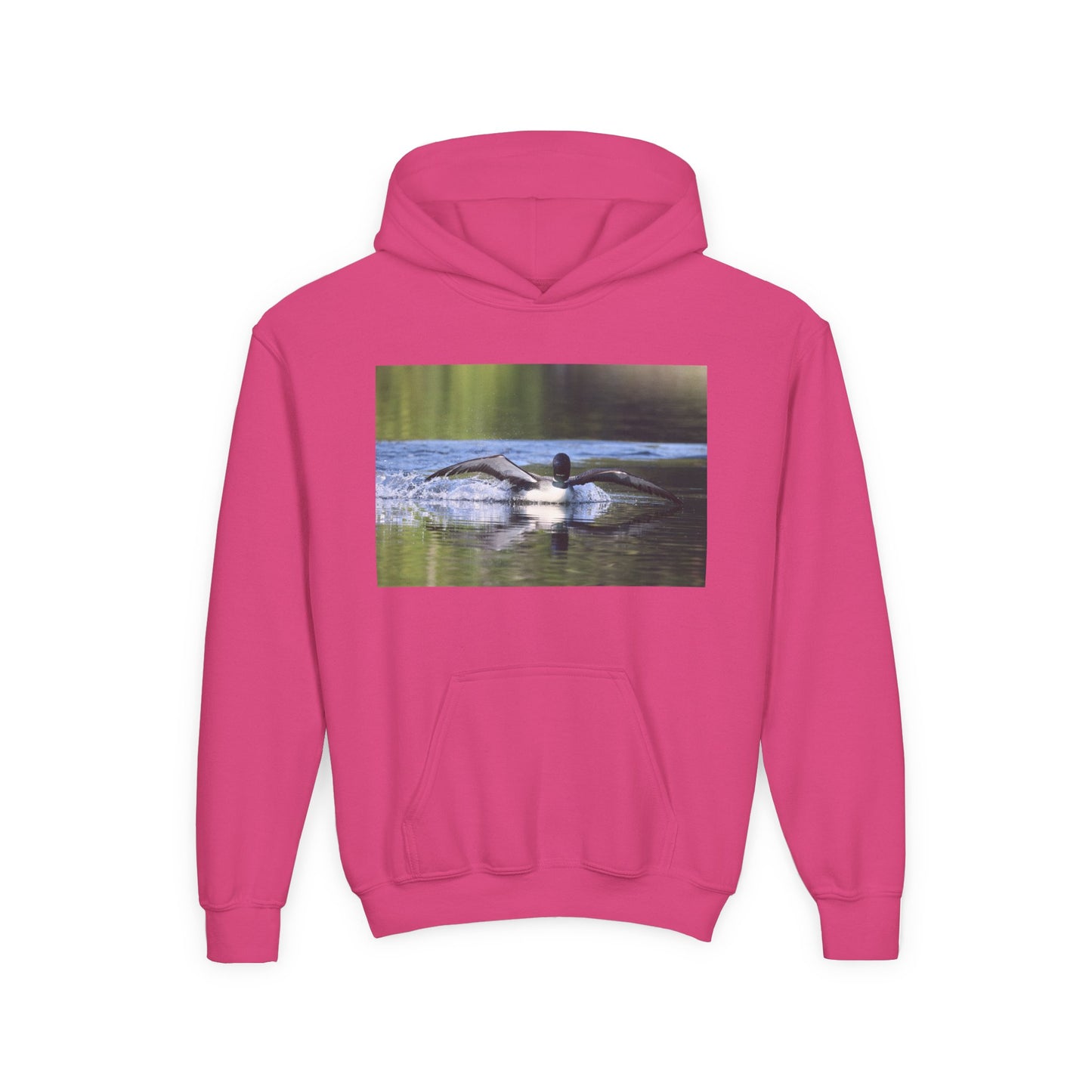 Youth Hoodie with Swimming Otter Photo – Cute Wildlife Kids Sweatshirt