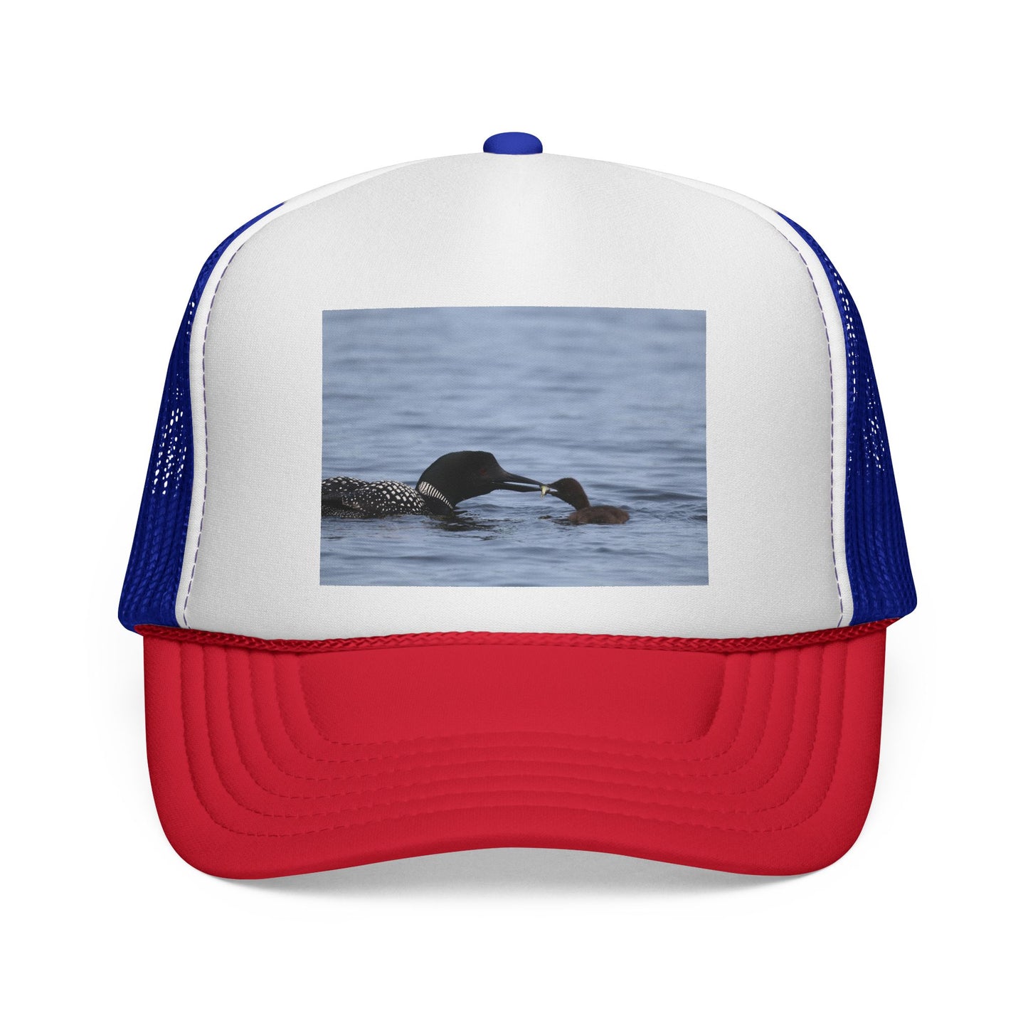 Loon & Chick Nature Trucker Hat — Wildlife Bird Watching Cap