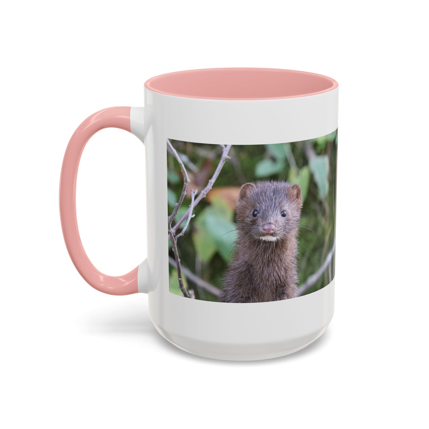 Cute Mink Photo Accent Mug – Wildlife Photography Coffee Cup (11/15 oz)