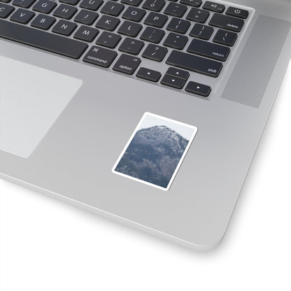 Snowy Mountain Photo Kiss-Cut Sticker — Winter Landscape Laptop Decal