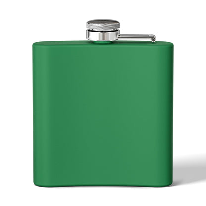 6oz Stainless Steel Flask — Wildlife Photo: Two Bucks Locking Antlers (Hunting Gift)