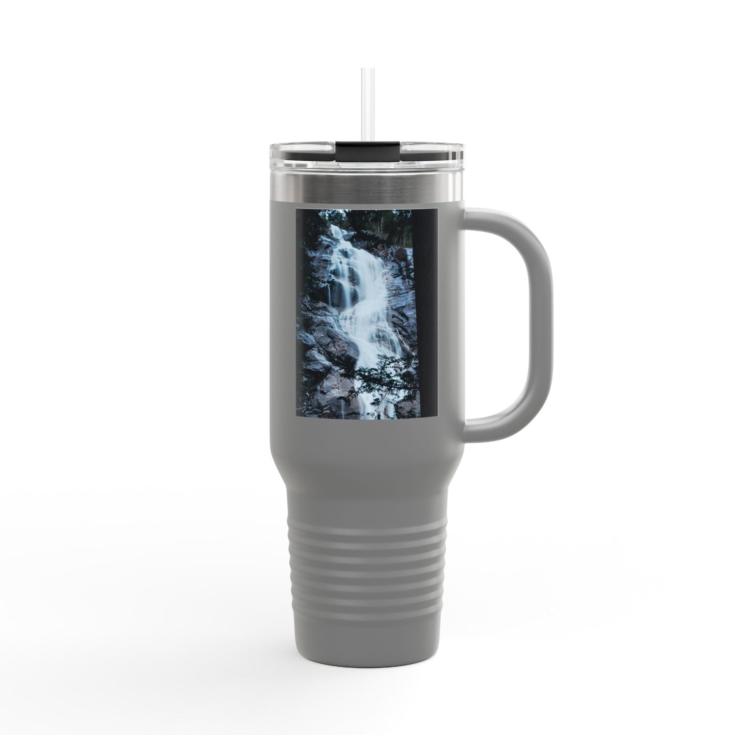 40oz Insulated Travel Mug with Waterfall Photo