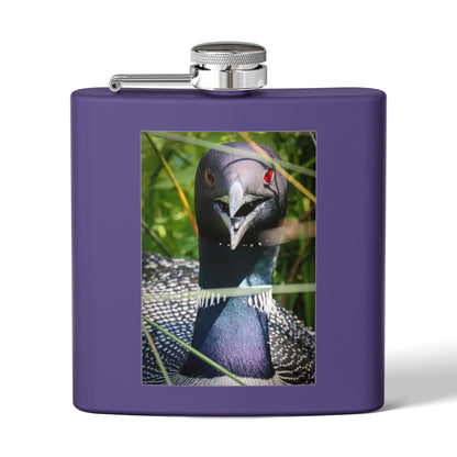 Loon Photo Stainless Steel Flask – 6oz Nature Wildlife Hip Flask