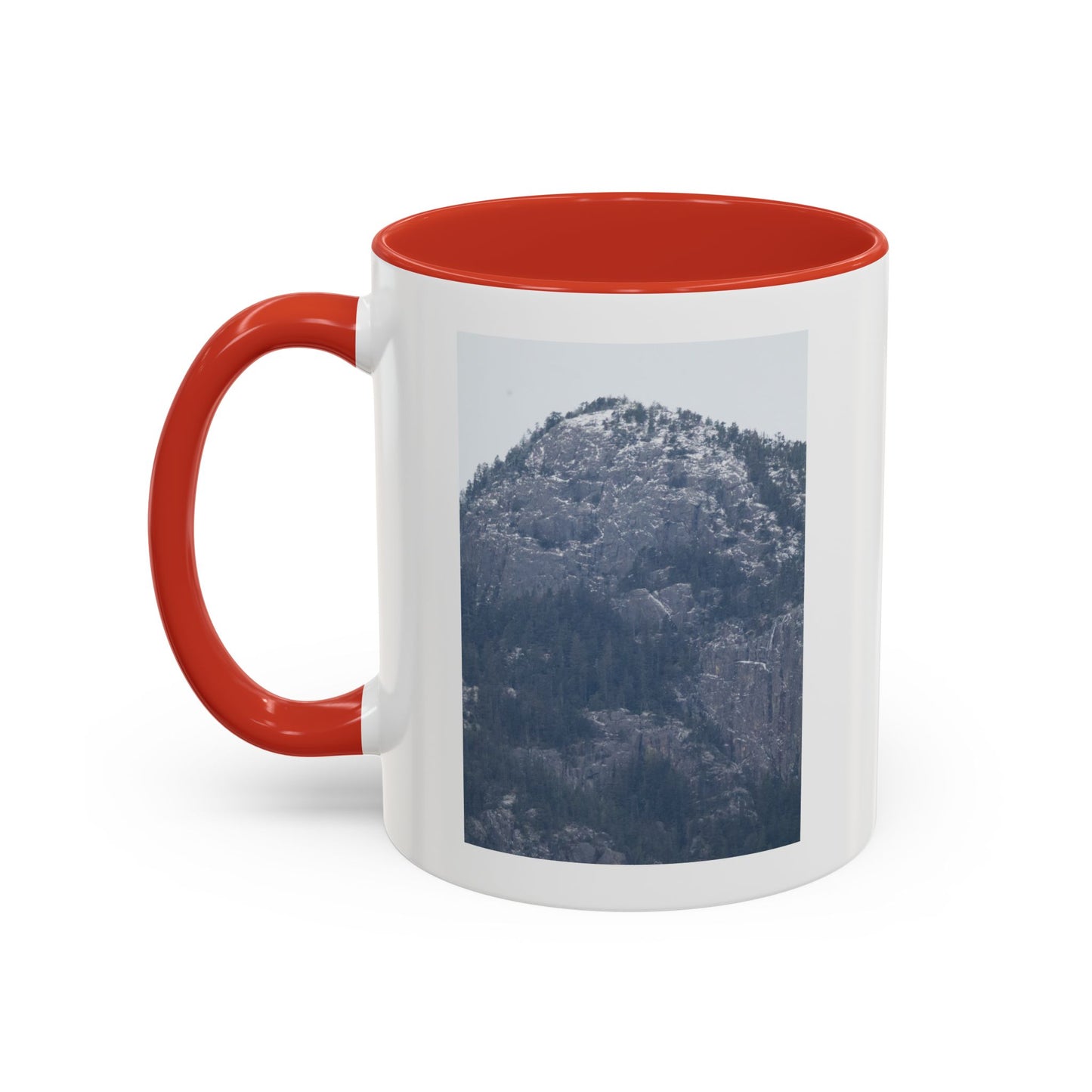 Mountain Peak Accent Coffee Mug – Snowy Forest Photo 11oz/15oz
