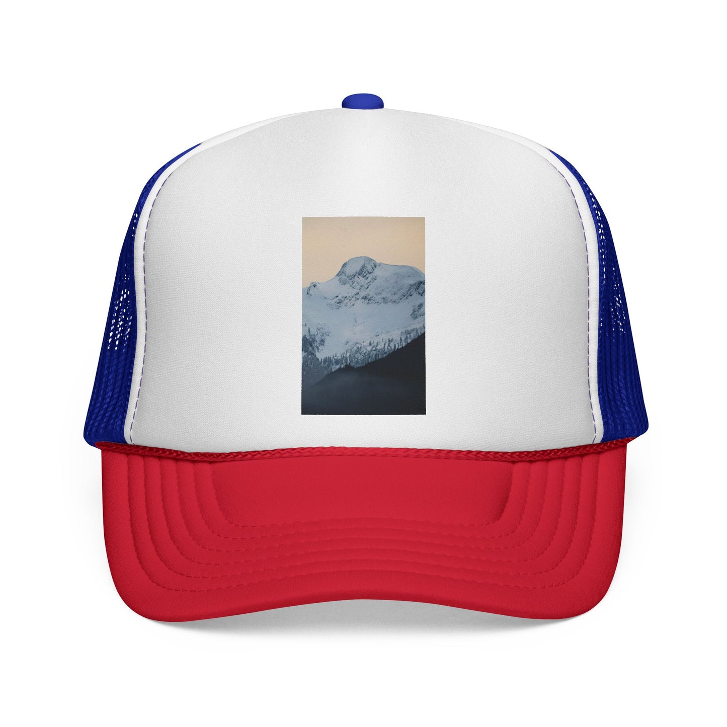 Mountain Sunrise Trucker Cap — Vintage Snow Peak Patch Hat