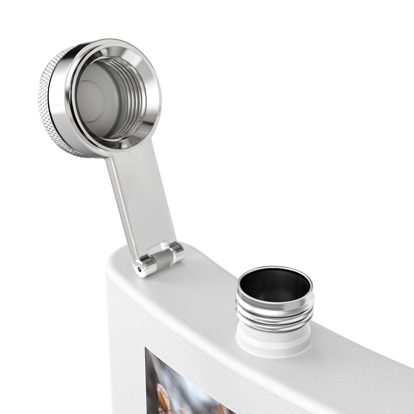 6oz Stainless Steel Flask with Frosted Berries Photo — Winter Nature Pocket Flask