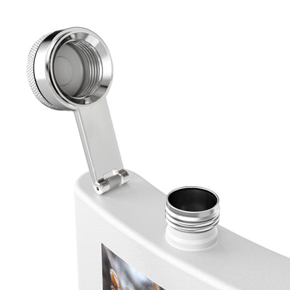 6oz Stainless Steel Flask with Frosted Berries Photo — Winter Nature Pocket Flask