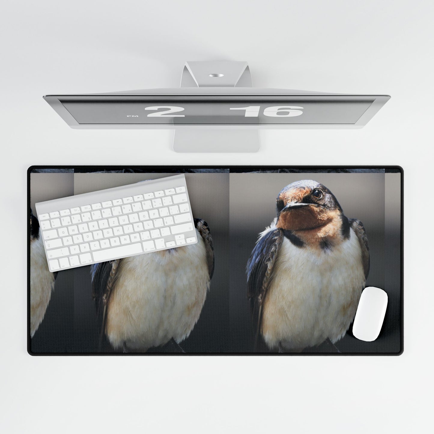 Barn Swallow Desk Mat — Large Bird Photography Mouse Pad for Home Office