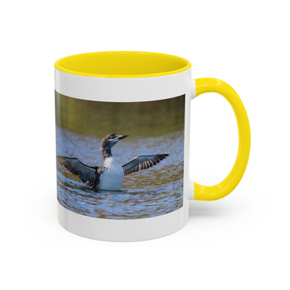 Loons in Flight Accent Coffee Mug — Wildlife Bird Photography Drinkware